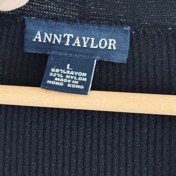 Ann Taylor Black Cardigan Sweater. Size Large. - Picture 5 of 7